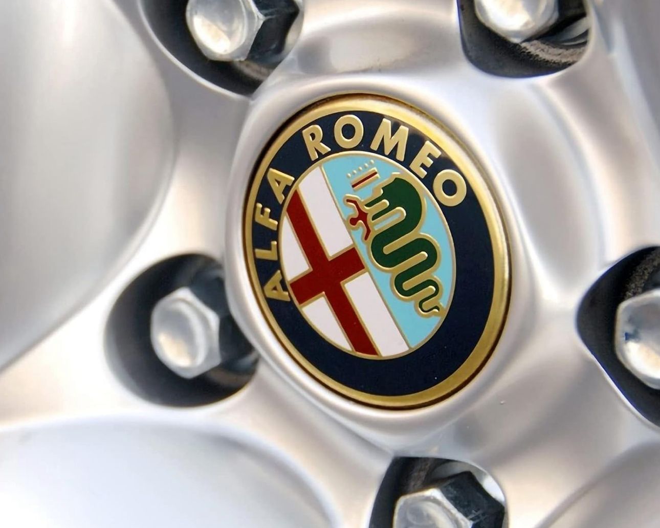 SET OF 4 Alfa Romeo Red ALLOY WHEEL CENTRE CAPS 60MM