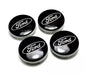 SET OF 4 FORD Black ALLOY WHEEL CENTRE CAPS 54mm