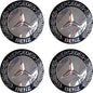 SET OF 4 Mercedes Benz Black OLD design ALLOY WHEEL CENTRE CAPS Emblem Stickers 65mm