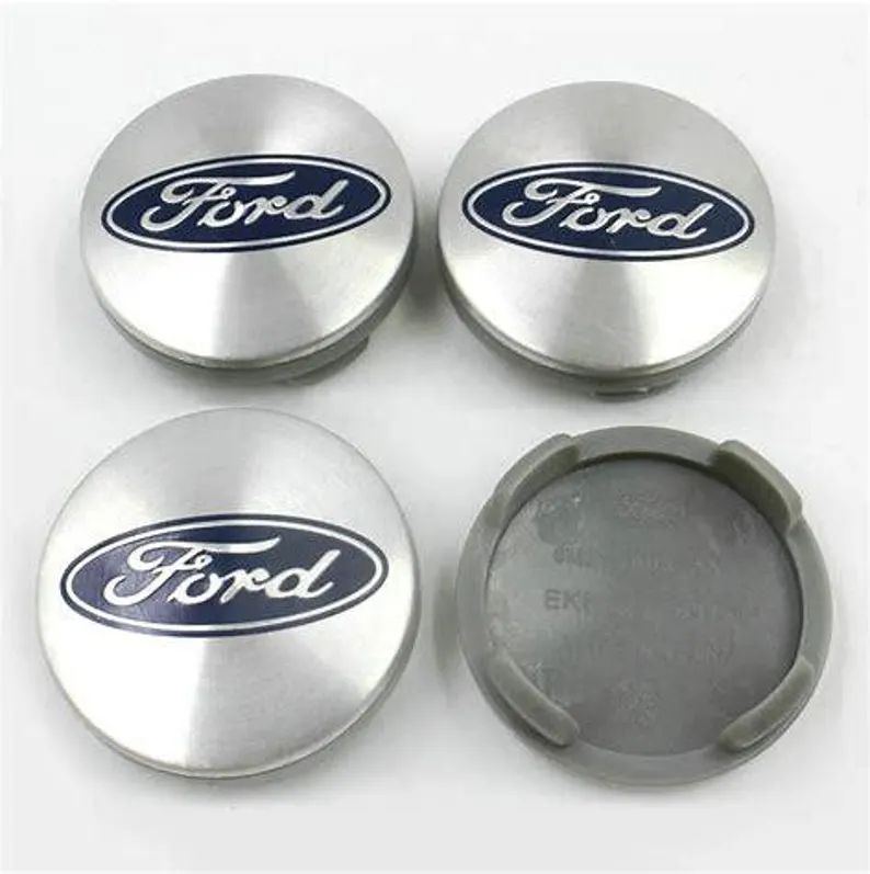 SET OF 4 FORD Silver ALLOY WHEEL CENTRE CAPS 54mm