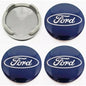 SET OF 4 FORD Blue ALLOY WHEEL CENTRE CAPS 54mm