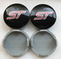 SET OF 4 FORD ST Red ALLOY WHEEL CENTRE CAPS 54mm