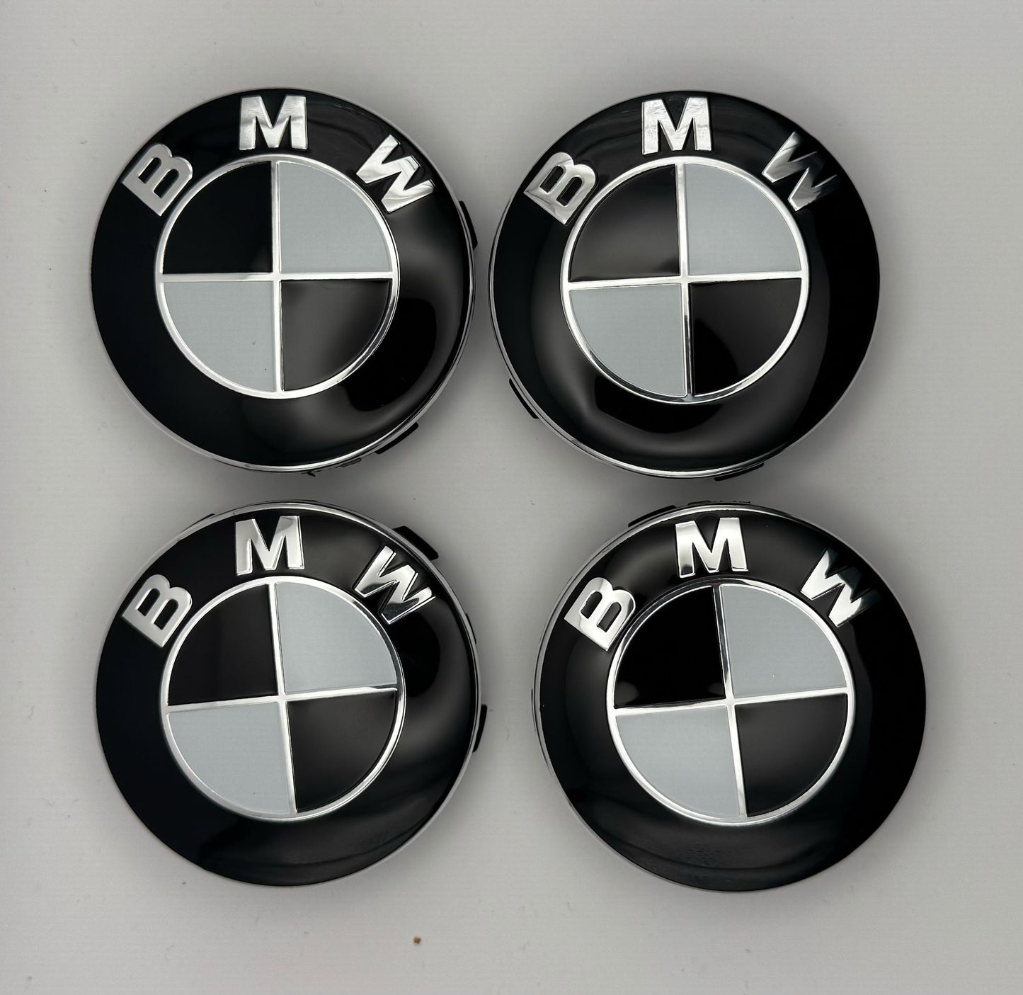 Black and White  BMW 56mm Hub Wheel  Center Caps