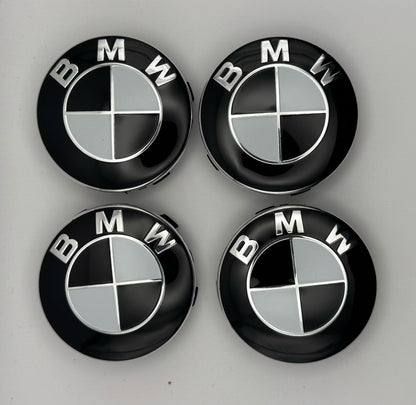 Black and White  BMW 56mm Hub Wheel  Center Caps