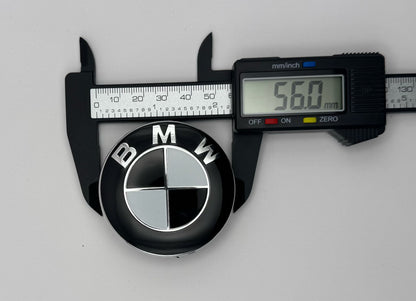 Black and White  BMW 56mm Hub Wheel  Center Caps
